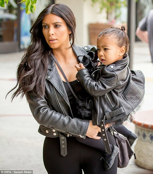 Cute North steps out with Kim as she goes Ballet