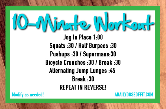 A quick workout that doesn't require any equipment.