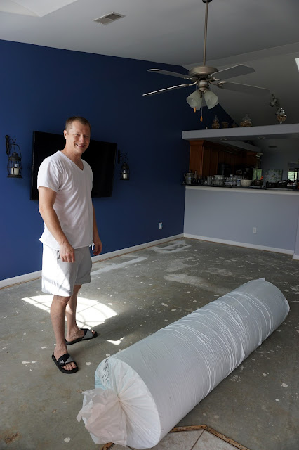 Brian with Our New Carpet Padding
