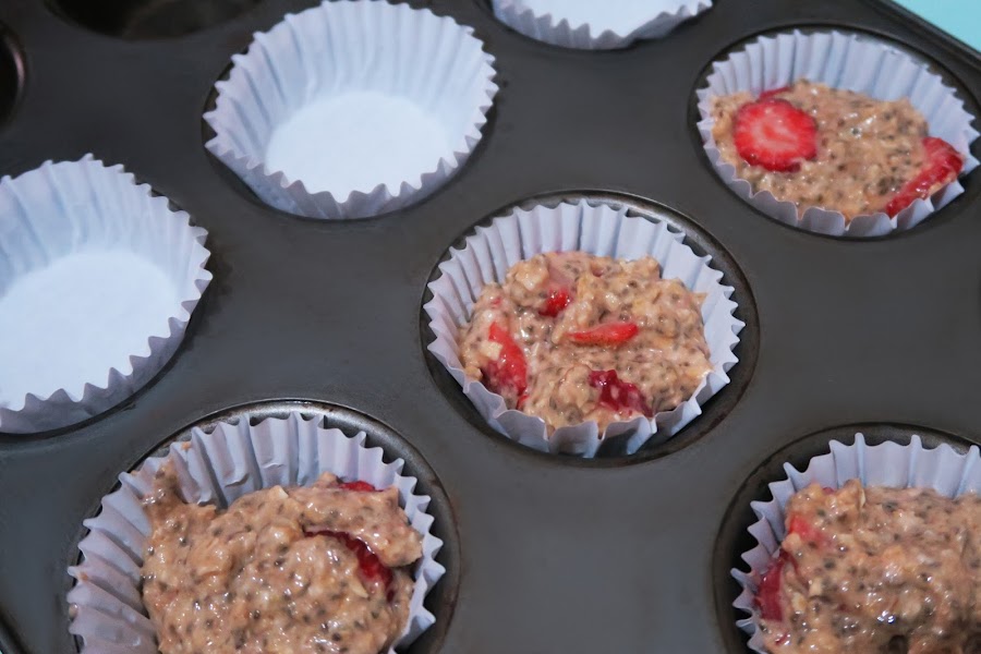 Muffins de avena y frutillas Cocina