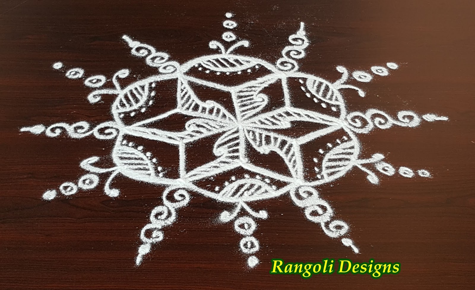 Dots Rangoli: Easy rangoli designs with 5 to 3 Middle dots/ simple ...
