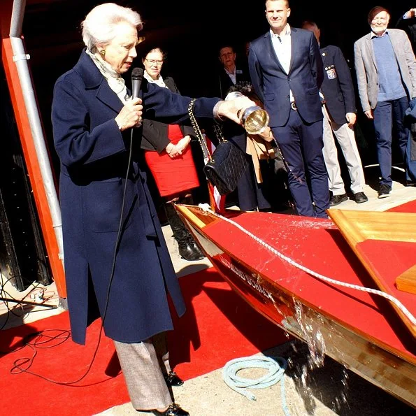 Princess Benedikte of Denmark attended the de-naming and baptism ceremony of the new rowing-boats held at the Svendborg Roklub