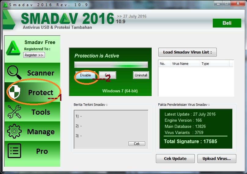 Cara Menonaktifkan Smadav Antivirus Sementara Waktu Sakaran