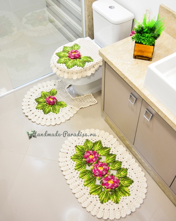 Вязание крючком. Комплект для ванной (1)