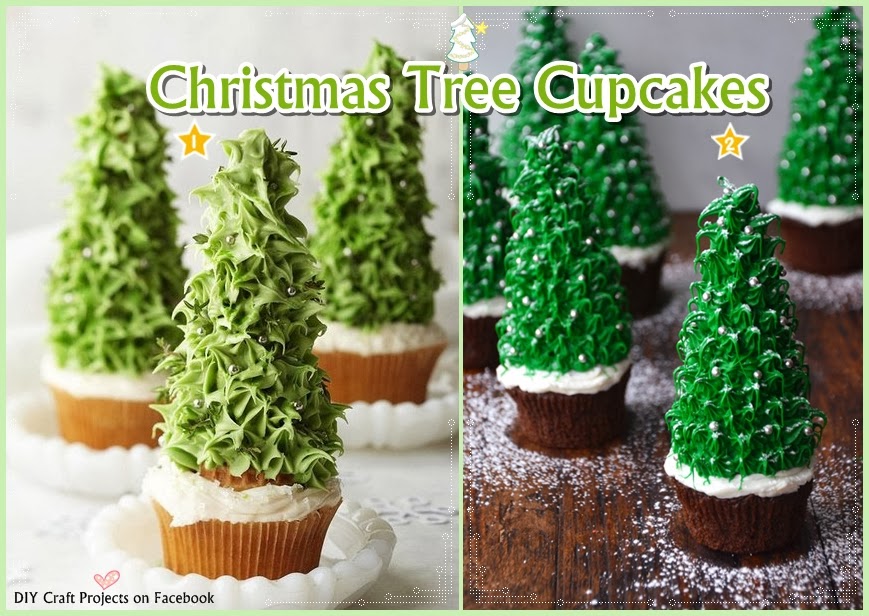 DIY Christmas Tree Cupcakes - DIY Craft Projects
