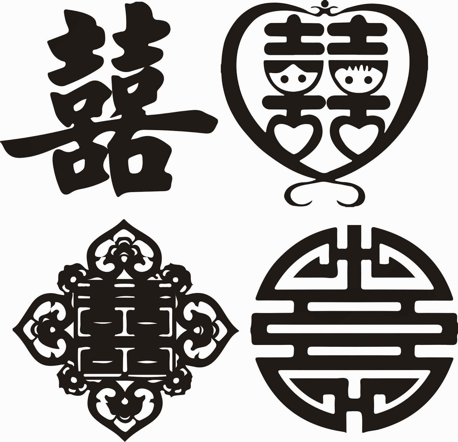Fonts Thiết Kế Bản Quyền: Song hỷ. vector in thiệp cưới