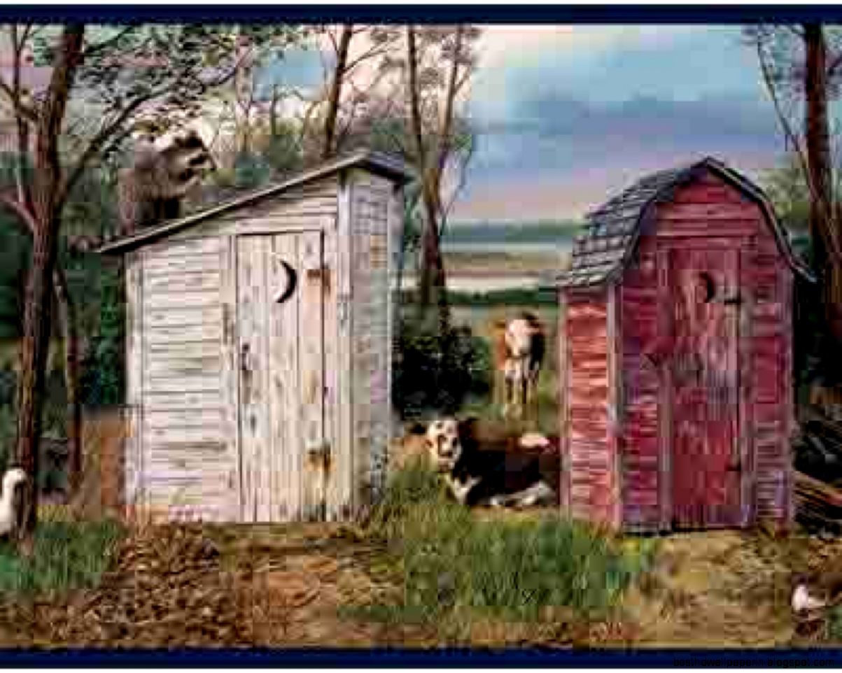 Country Outhouse Wall Border