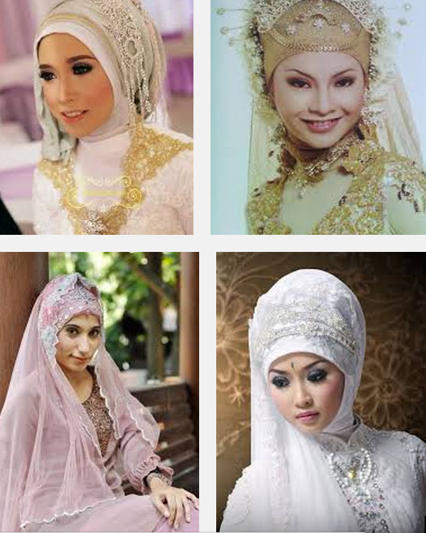 Contoh gambar foto model jilbab pengantin wajah bulat moderen