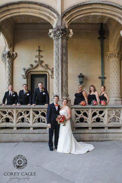 smiling bride and groom at Biltmore House | Corey Cagle Photography