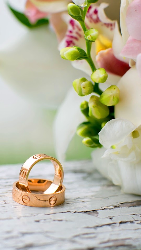 Wedding Rings Flowers Galaxy Note HD Wallpaper