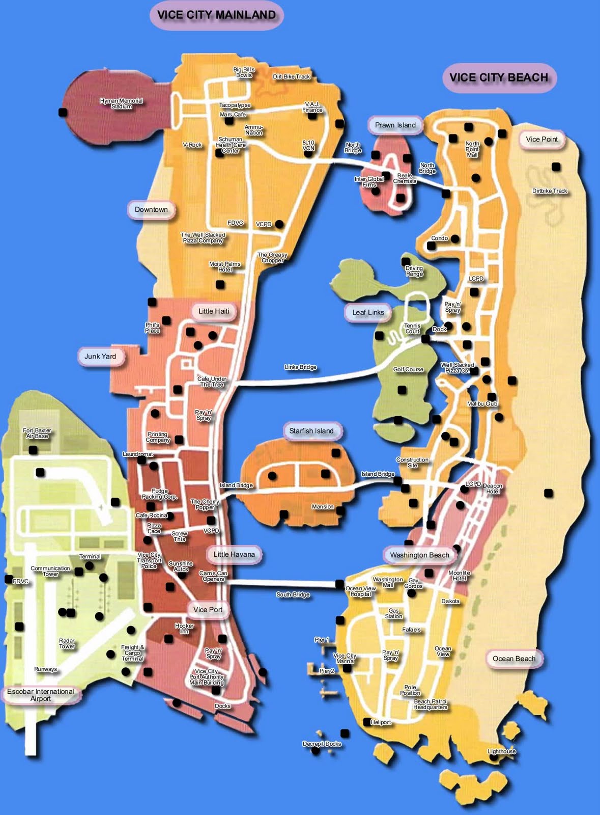 vice city map gta