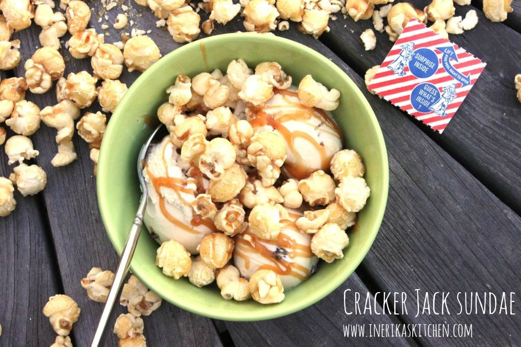 Cracker Jack ice cream sundae, a dessert my dad would have loved