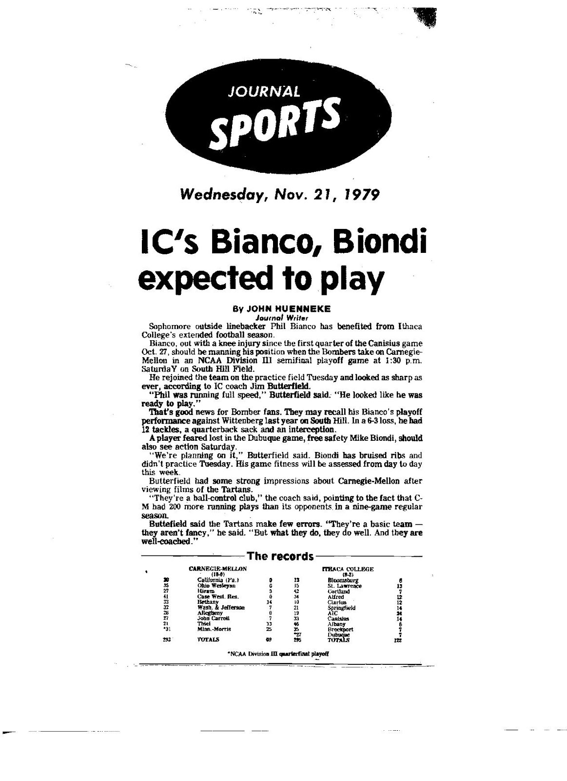 1979 Phillip Bianco knee injury