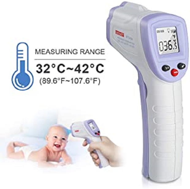 Thermomètre numérique infrarouge, thermomètre sans contact OUBEL, thermomètre numérique pour la fièvre, mesures de température via le front pour bébé, enfants et adultes