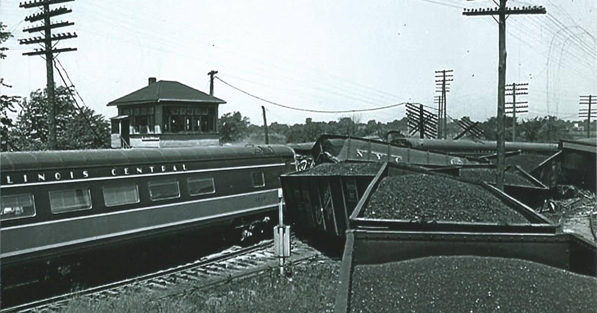 Towns and Nature Litchfield, IL Winston Junction Tower, IC/CB&Q Wreck