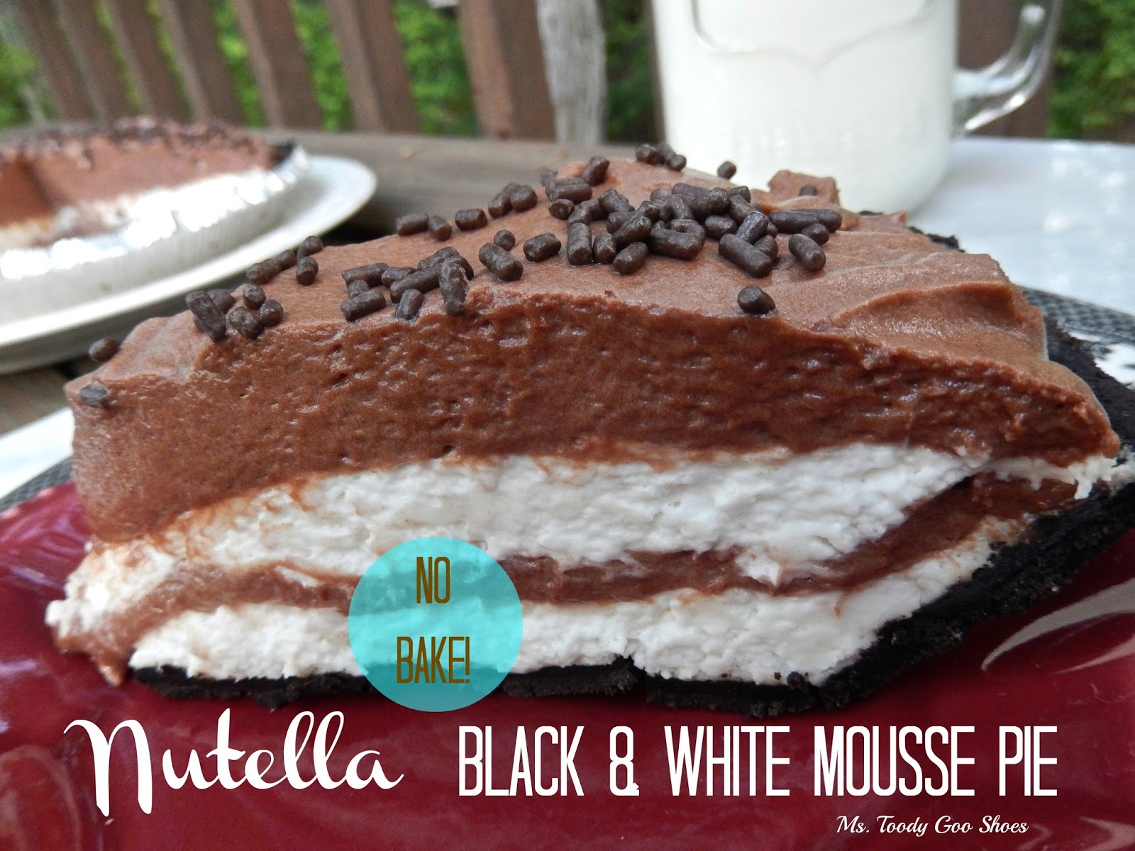 Nutella Black & White Mousse Pie: 5 ingredients, 5 steps, no baking! --- Ms. Toody Goo Shoes