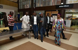 Governor Yahaya Bello returns to Nigeria after eye surgery in Germany (photos) Y1