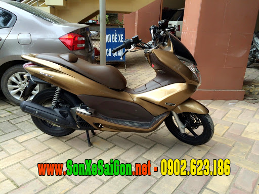 Mẫu sơn xe PCX màu vàng đồng zin cực đẹp