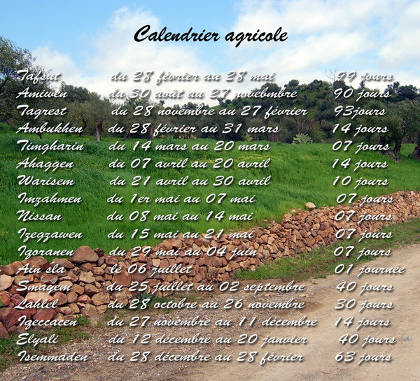 Les Origines du calendrier berbère - Association Culturelle Amnay