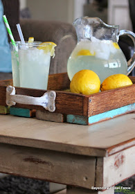 colorful tray made from reclaimed barn wood