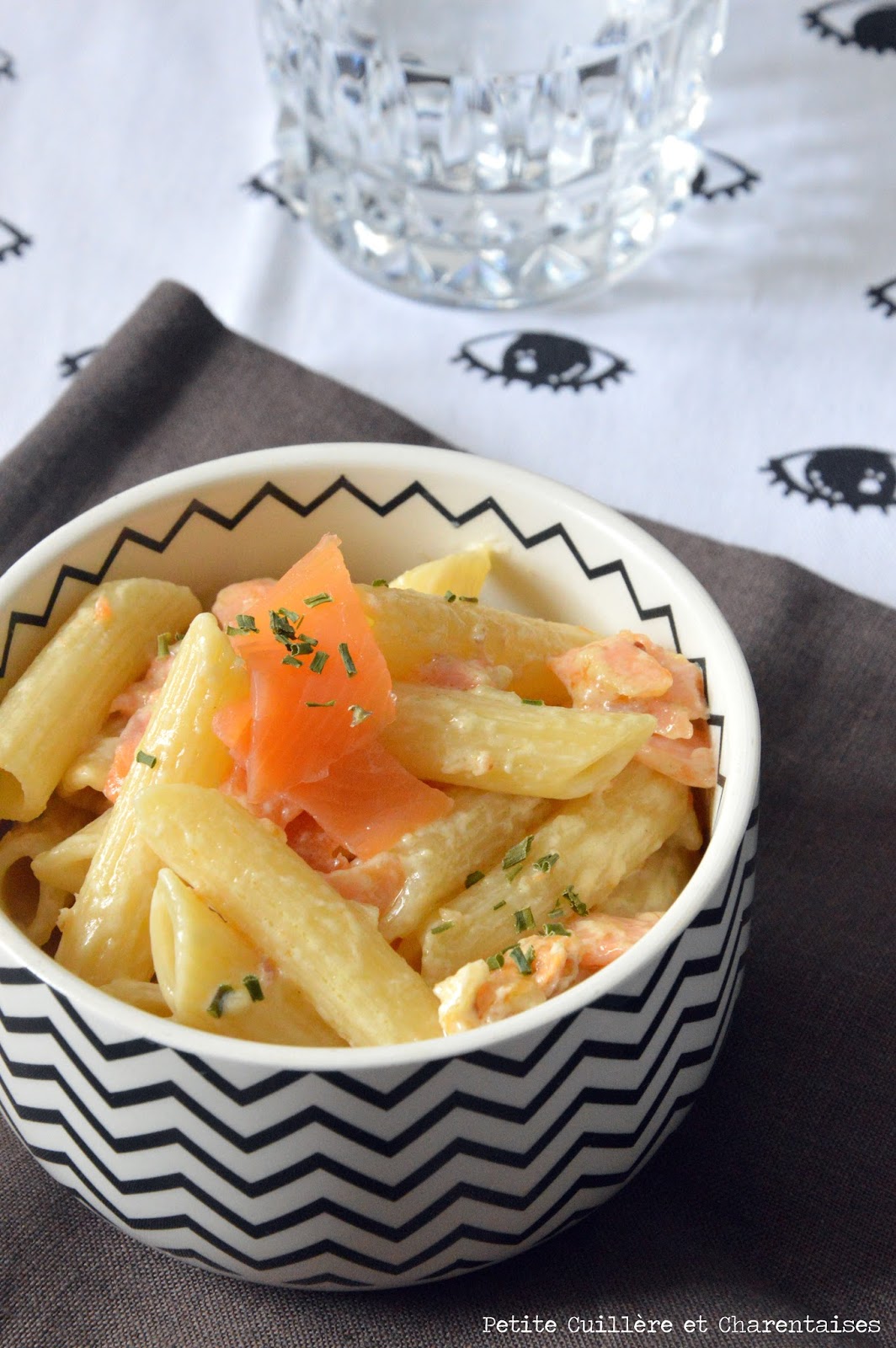 Petite Cuillère et Charentaises Penne au Saumon et à la Vodka