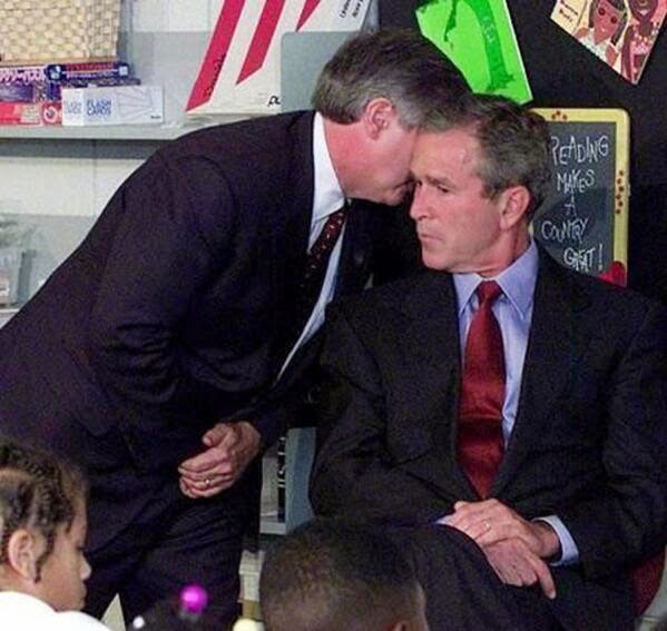 64 Historical Pictures you most likely haven’t seen before. # 8 is a bit disturbing! - President Bush receiving a news on 9/11/2001