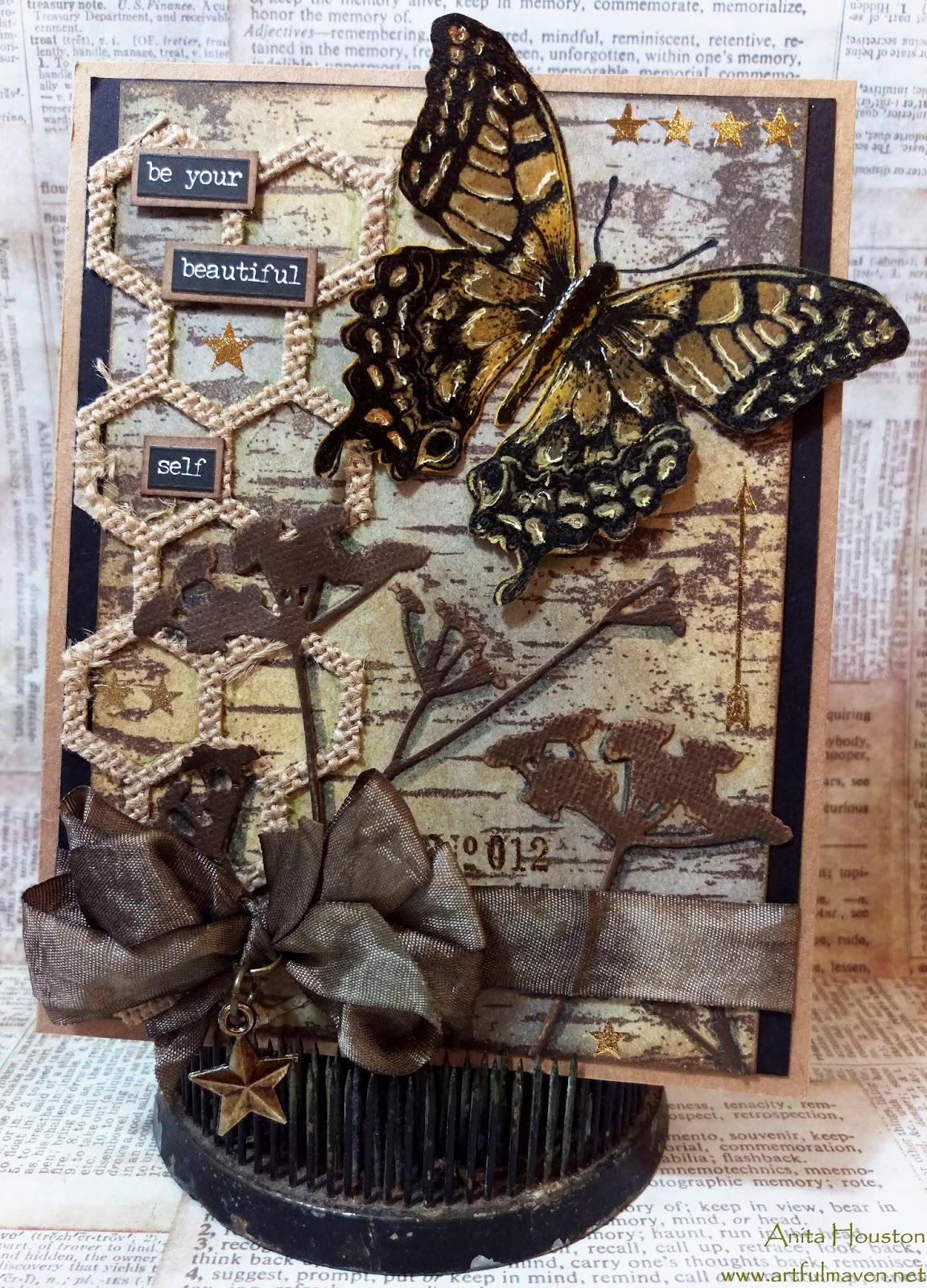 The Artful Maven Mixed Media Ink Palette Butterfly Card