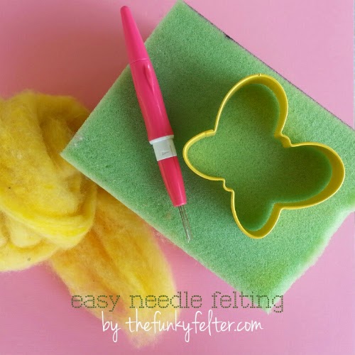 easy cookie cutter needle felted butterfly tutorial by the funky felter