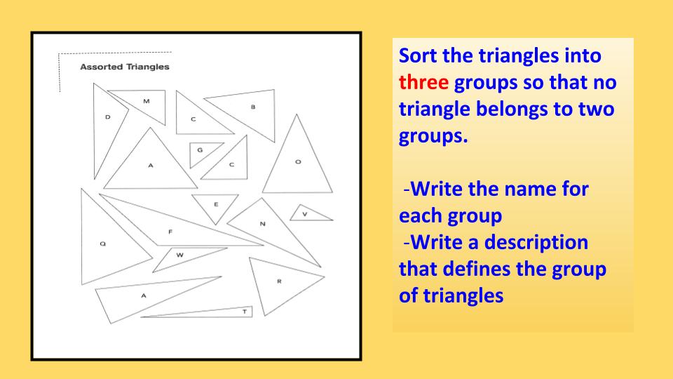 Ms Rashid Geometry Sorting and Classifying Triangles