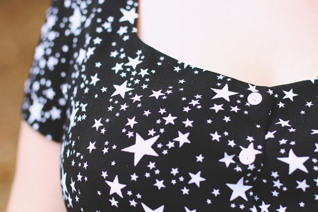 Black and White Star Print Dress