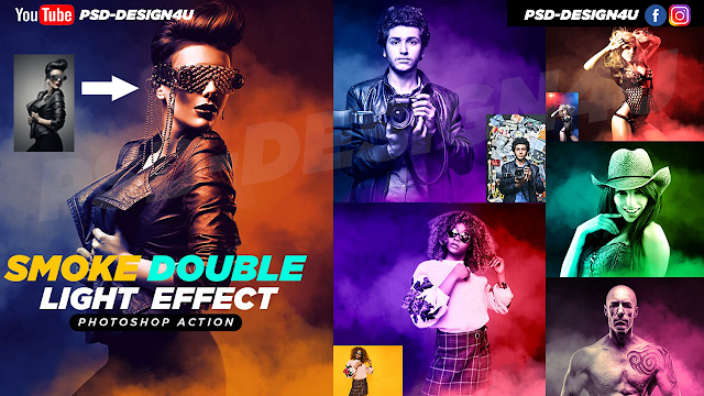 Smoke Double Light Photoshop Effect Action | PsdDesign4u