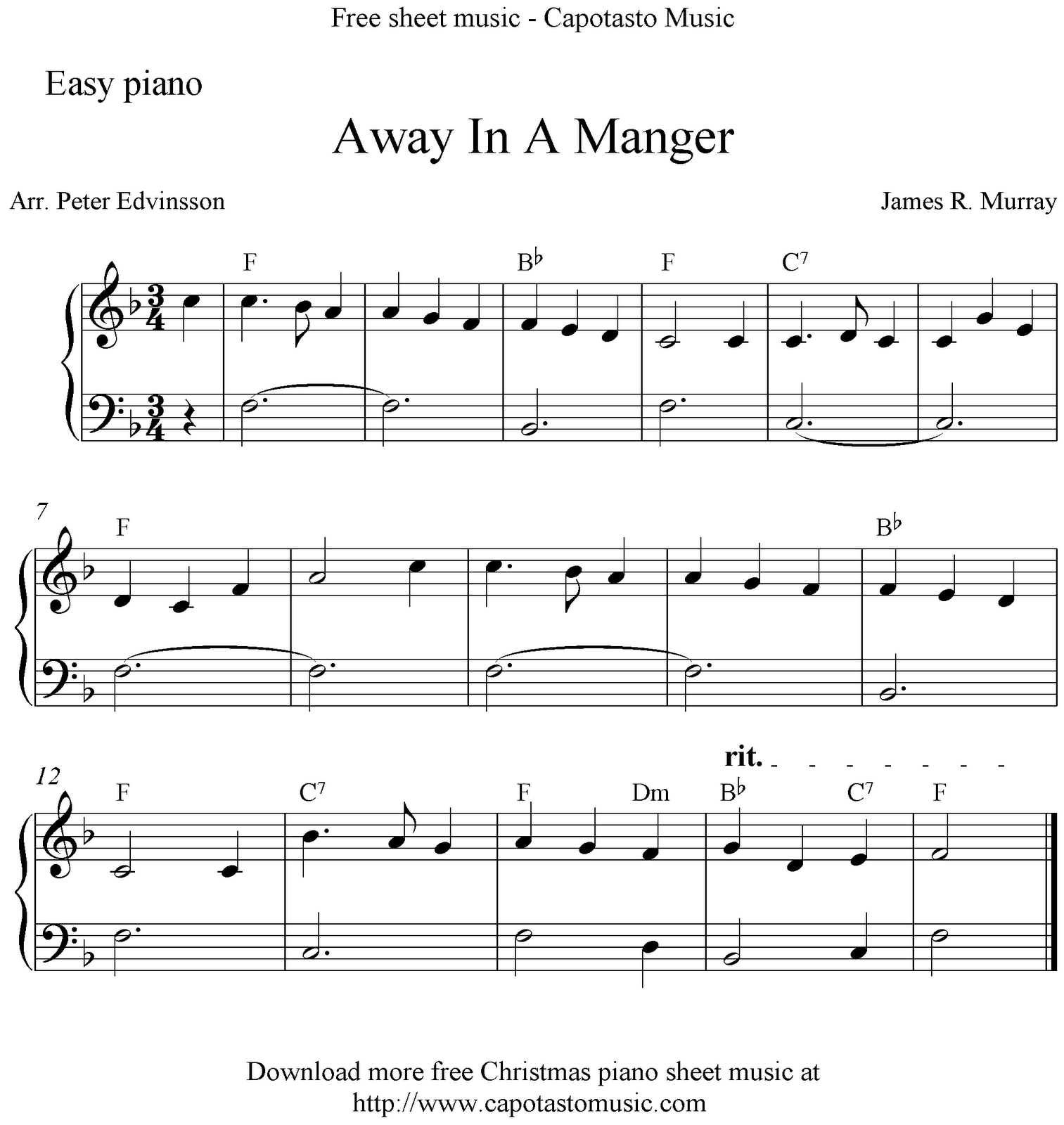 Free Printable Beginner Christmas Piano Sheet Music