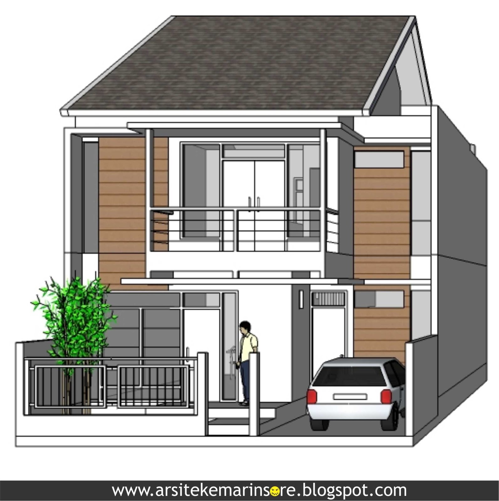 Desain Rumah Lebar 7 5 Meter Rumah Lebar 7,5 Meter