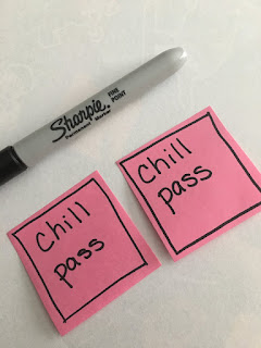 sticky note in classroom, post it note teacher, teacher classroom management, emotional disability, adhd classroom strategies, chill pass cool off pass for students, sticky notes in the classroom