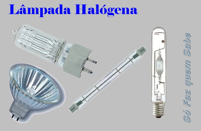 Lâmpadas halógenas ou de Halogênio.