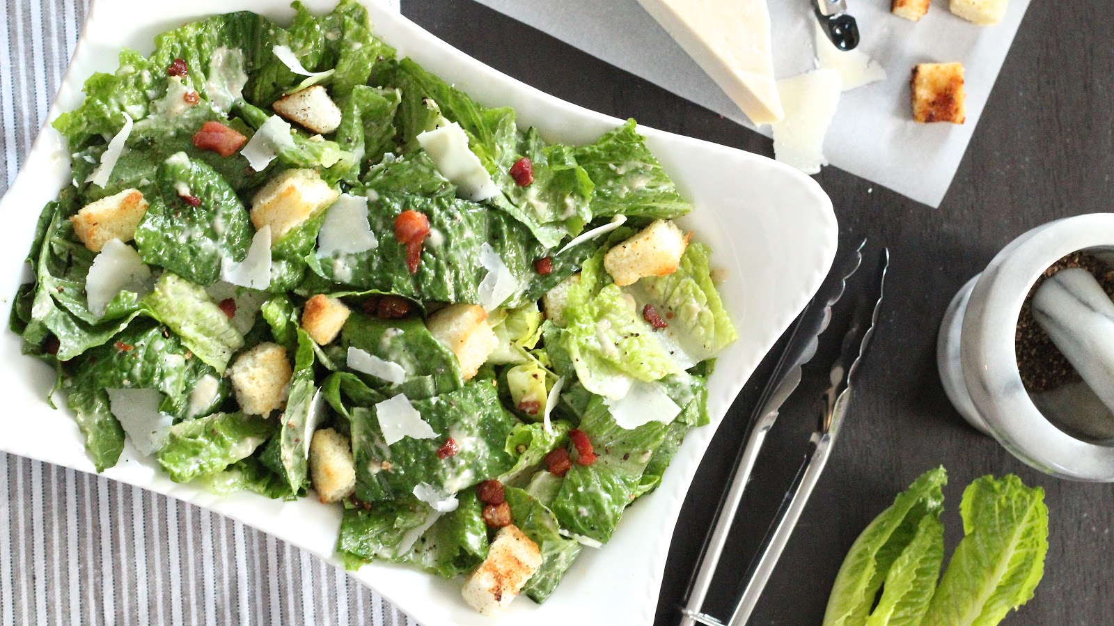 ROASTED BLACK PEPPER CAESAR SALAD WITH PANCETTA In Good Flavor