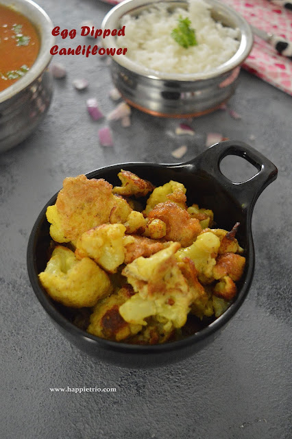 Egg Dipped Cauliflower Recipe | Egg Coated Gobi Florets