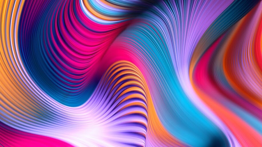 Colorful, Abstract, Moving, Wave, Digital Art, 4K, #4.312 Wallpaper
