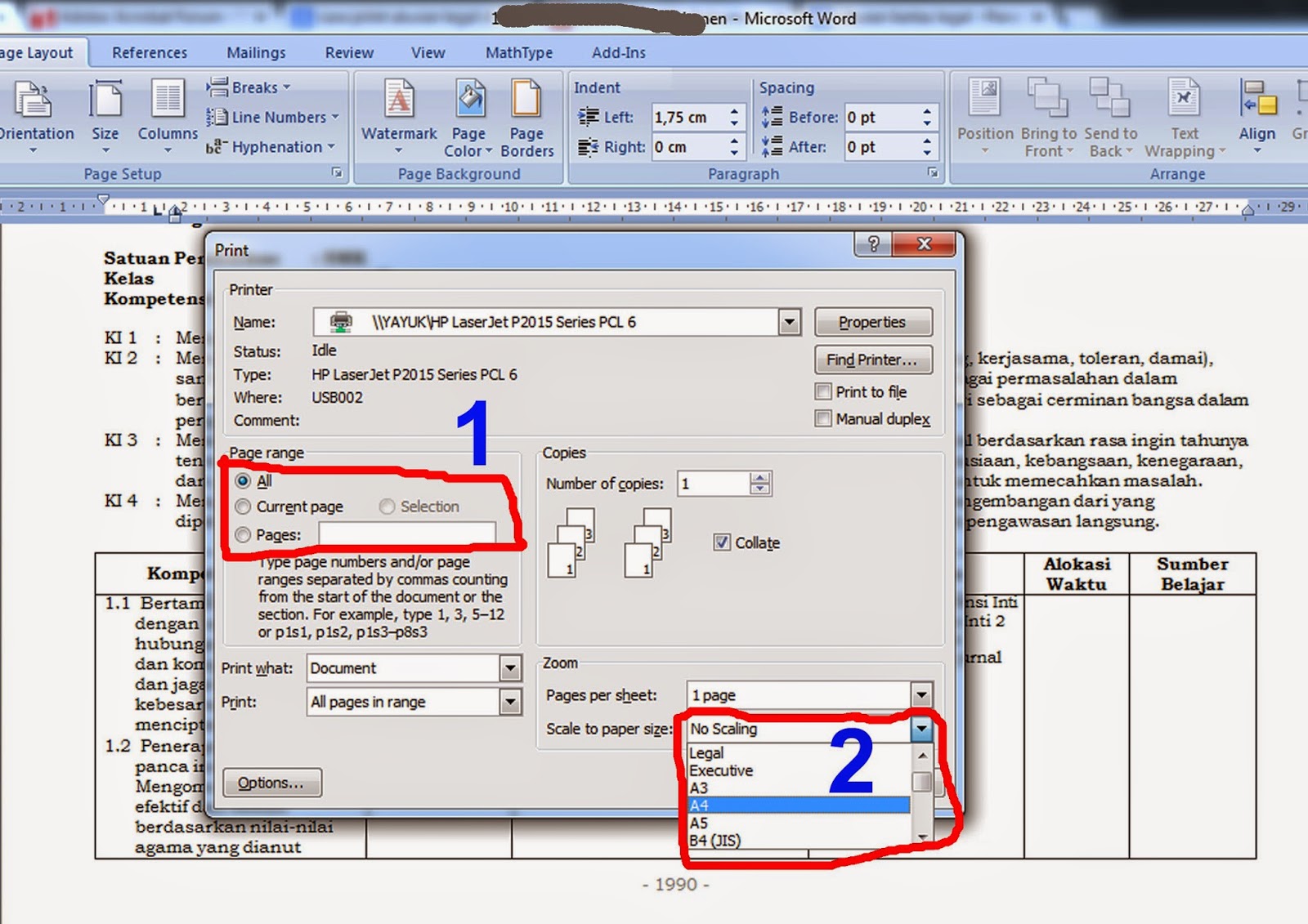 Belajar Pagemaker Print Ukuran Legal Kertas A4 Scale Paper Size