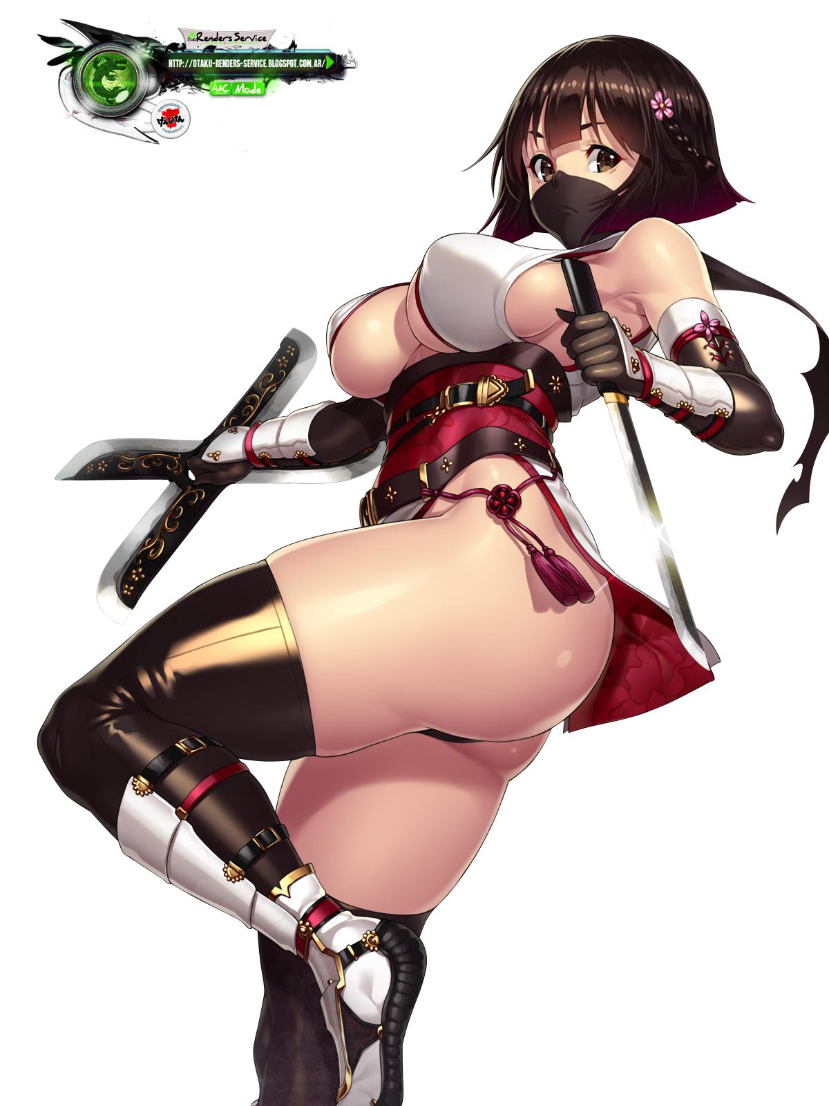 ORS Anime Renders: Houtengeki:Kakoii Ninja Warrior Girl AW Battle Render.