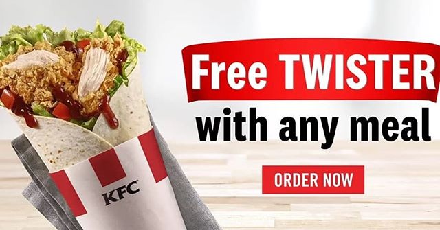 KFC Kuwait - Free Twister with any meal.