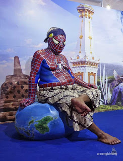 Spiderman de arca statue art museum yogyakarta