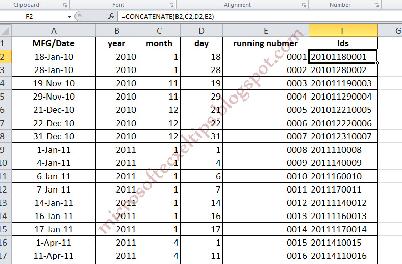 Excel Tips and Tricks How to use CONCATENATE, YEAR, MONTH, DAY and LEN
