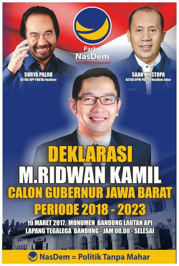 Heboh!!! Ridwan Kamil Diusung Nasdem, Netizen Kecewa
