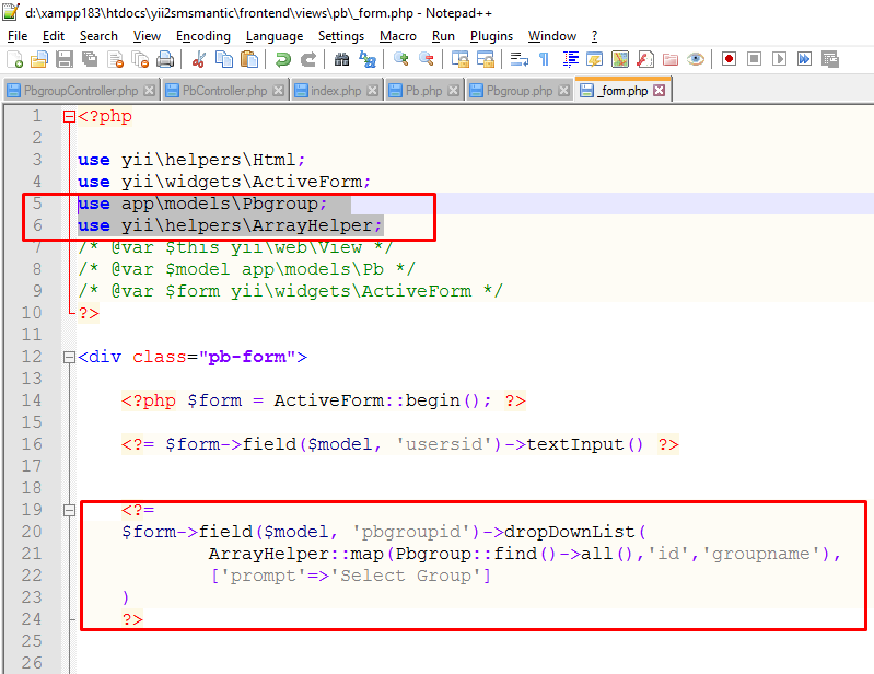 Tuturial Yii2 Indonesia yii2 menambahkan drop down box datanya dari
