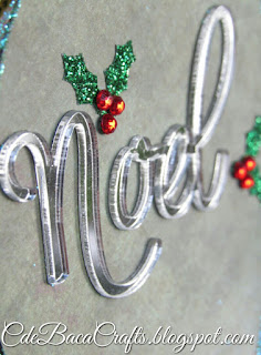Handmade decorative Christmas gift tag made by CdeBaca Crafts.