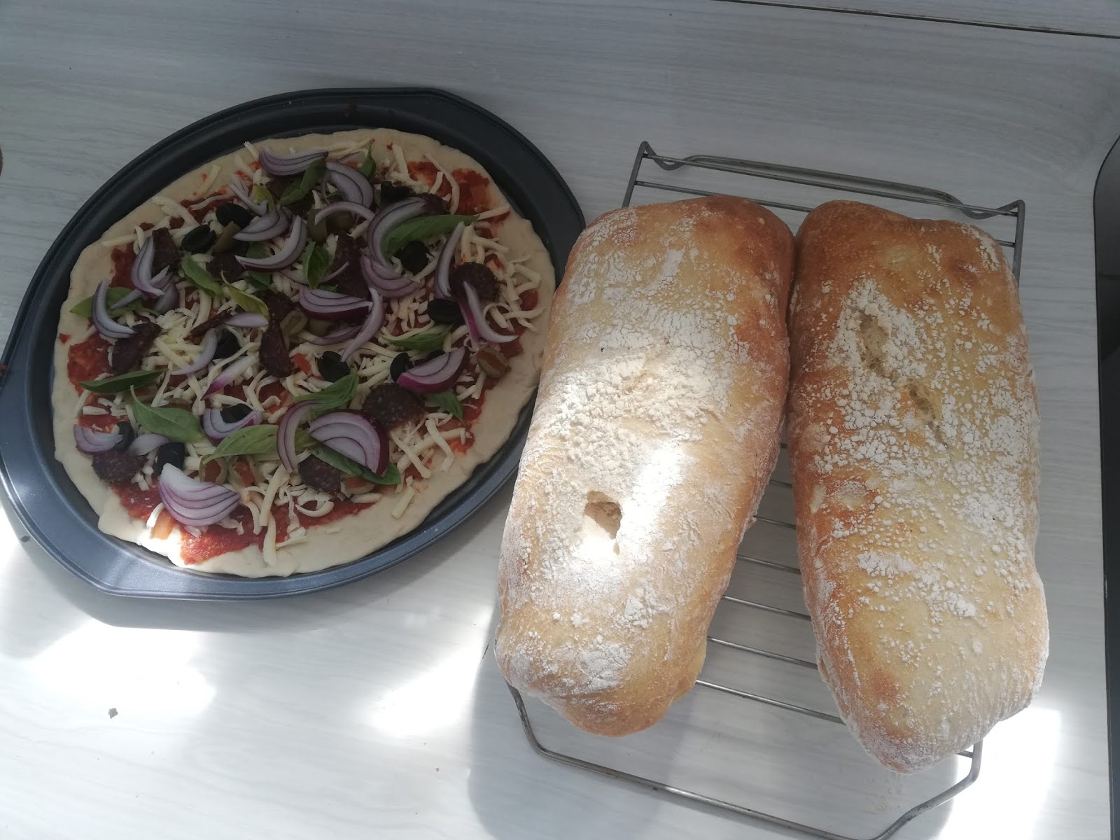 Bim to AM Pizza dough and toppings