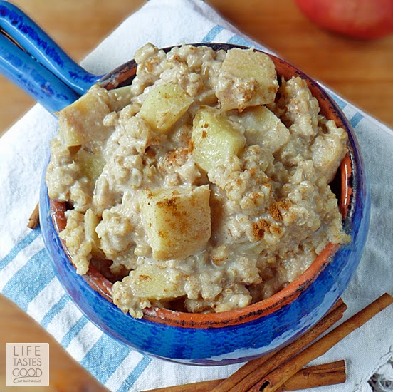 Slow Cooked Apple Pie Oatmeal | by Life Tastes Good