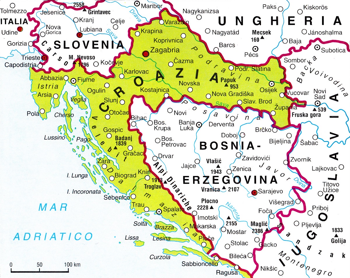 Cartina Croazia