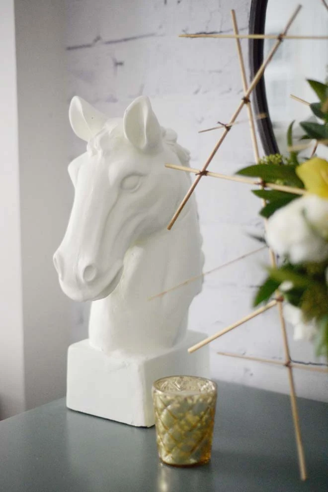 Wayfair Winter Refresh | Horse head sculpture | RamblingRenovators.ca